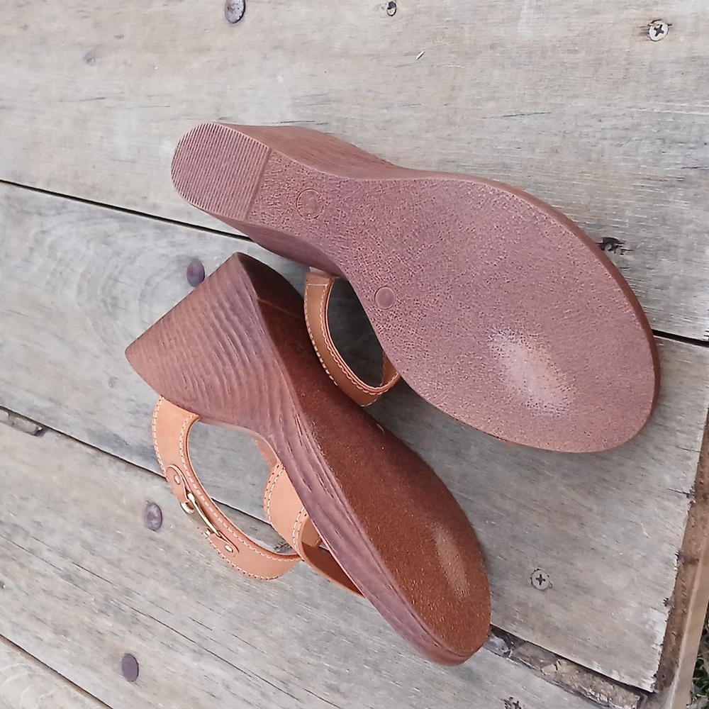 Italian Shoemakers Women's Wedge Leather Sandal Size 8.5 - Picture 9 of 10
